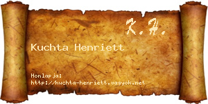 Kuchta Henriett névjegykártya